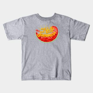 Hello Summer and Watermelons Kids T-Shirt